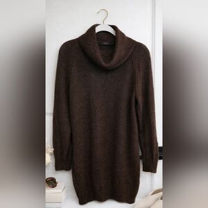 Talula Aritzia Cowl Neck Sweater Dress – Brown, XS (Oversized)
